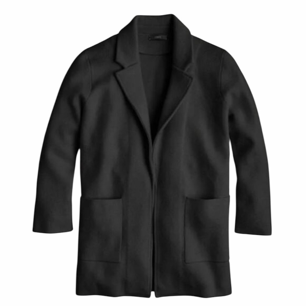 J. Crew Black J0244 Sophie Open Front Sweater Blazer Extra Small XS